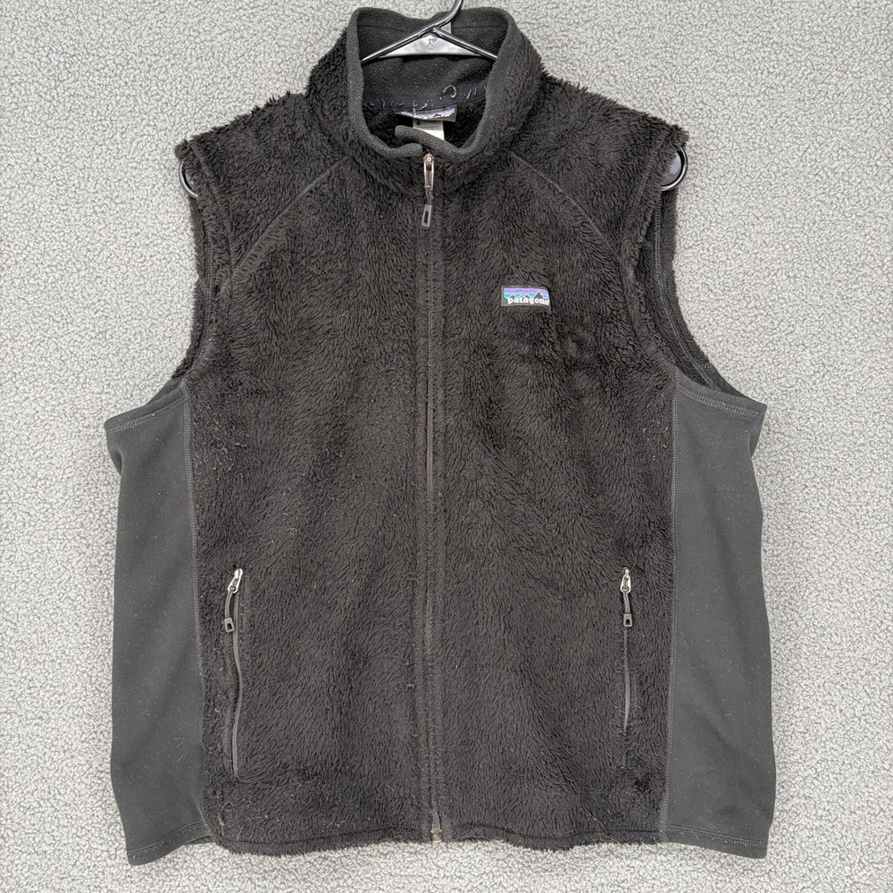 Patagonia R2 Regulator Fleece Vest Womens XL Black Full Zip Sleeveless Jacket